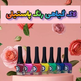 تصویر لاک گیاهی پاستیلی پک هفت رنگ رنگین کمان (قرمز،نارنجی،صورتی،زرد،آبی،سبز.بنفش) 