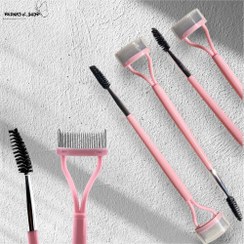 تصویر برس جدا کننده مژه و ابرو دو طرفه فلزی 