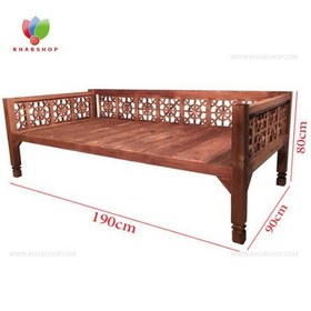 تصویر تخت سنتی چوبی 90*190 کد 296 