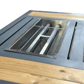 تصویر آتشدان مستطیل دور چوب 