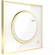 تصویر کلید و پریز ویرا آلفا کلاسیک سفید طلایی(مات) 
