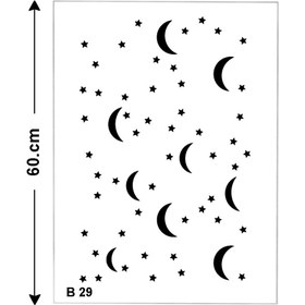 تصویر شابلون طرح ماه و ستاره کد B 29 ابعاد 40*60 