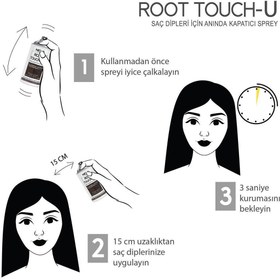 تصویر رنگ مو چند مردانه و زنانه Root Touch Up کانسیلر فوری برای پایین موهای قهوه ای تیره 75 میل Root Touch-Up 