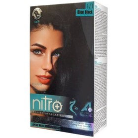 تصویر کیت رنگ مو نیترو پلاس رنگ مشکی پرکلاغی شماره 1/1 Nitro Plus Hair & Eyebrow Color Kit 100ml NO 1/1