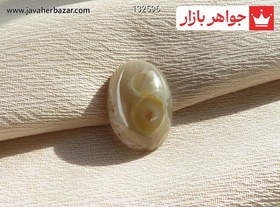 تصویر نگین عقیق باباقوری هندی دوچشم زیبا کد 132596 