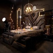 تصویر تخت خواب دو نفره مدل عسل پنج تکه 