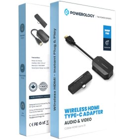 تصویر مبدل انتقال تصویر پاورولوژی Powerology Wireless HDMI Type-C Adapter PHDMACBK 