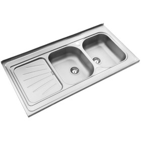 تصویر سینک دو لگنه یک تکه استیل البرز مدل 300 روکار Steel Alborz Model 300 Type Sit-on Sink