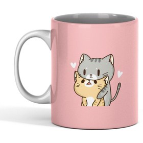 تصویر ماگ سرامیکی طرح گربه کد 05 - ساده Cat mug code 05