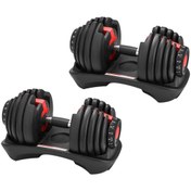 تصویر دمبل جفت با پایه بوفلکس 25 کیلویی BOWFLEX 