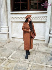 تصویر پالتو فوتر زنانه بلند به همراه کلاه فرانسوی Long footer coat