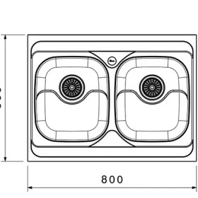 تصویر سینک ظرفشویی بیمکث مدل 935 روکار دو لگن استیل 