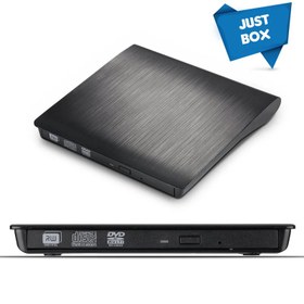 تصویر باکس تبدیل DVD رایتر اینترنال SATA به اکسترنال USB 2.0 سایز اسلیم 9.5 External DVD-RW Slim 9.5mm Enclosure USB2.0