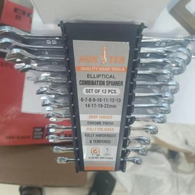 تصویر مجموعه 12عددی اچار یه سر تخت یه سر رینگ مارک هانتر 