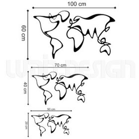 تصویر تابلو نقشه جهان لاین آرت مدرن 