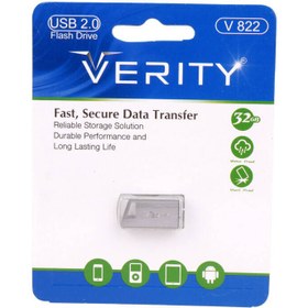 تصویر فلش مموری وریتی مدل V822 USB2.0 ظرفیت 32 گیگابایت فلش مموری 32GB نقره ای وریتی V822 USB2.0