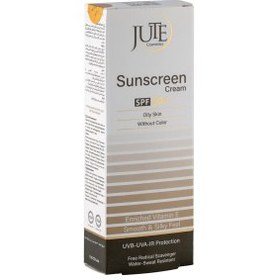 تصویر كرم ضد آفتاب پمپی اس پی اف 50 پوست چرب بی رنگ 100 میلی لیتر ژوت Jute spf50 For Oily Skin Colorless Sunscreen Cream