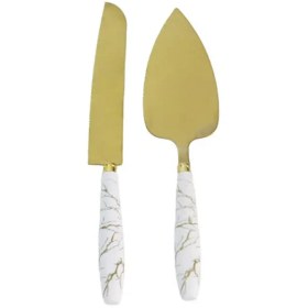 تصویر کارد و کفگیر طلایی کیک 