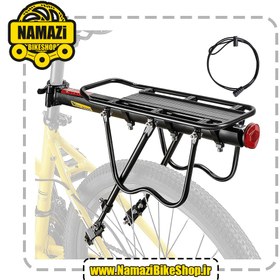 تصویر ترک بند عقب دوچرخه West Biking Mountain bike luggage carrier, stable luggage carrier, robust MTB, luggage carrier, aluminium bicycle carrier 