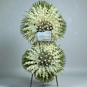 تصویر تاج گل گلایول و رز دو طبقه 