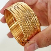 تصویر النگو مفتولی طرح طلا سایز 3 زنانه بسته 10 عددی 