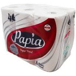 تصویر دستمال حوله‌ای رولی پاپیا 6 رول | جذب بالا، کیفیت تضمینی 