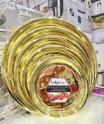 تصویر ست 5تایی سینی استیل یونیک(طلایی) 