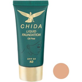 تصویر کرم پودر چیدا مدل N3 حجم ۳۵ میلی لیتر chida liquid foundation oli free N3