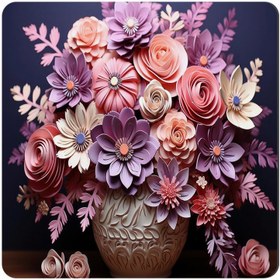 تصویر مگنت صباطرح مدل گلدان گل کد M677 