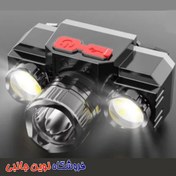 تصویر چراغ قوه پیشانی شارژی هدلایت روشنایی فوق العاده Headlight flashlight HF-8112 | HF-8112 (تک / عمده) 