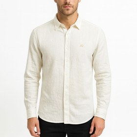 تصویر پیراهن لینن رنگ سفید 