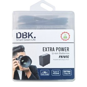 تصویر باتری قابل شارژ دی بی کی DBK Extra Power F970 TC 6000mAh با کابل شارژ 