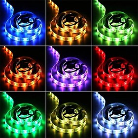 تصویر ریسه RGB وایرلس مدل 220V همراه درایور 5 متری RGB Strip Light 220V with