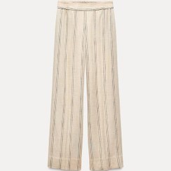 تصویر شلوار STRIPED LINEN BLEND WIDE-LEG TROUSERS برند زارا 