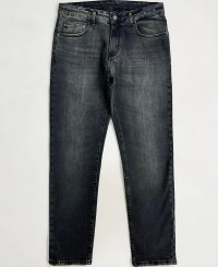 تصویر شلوار جین مردانه ذغالی زیتونی کشی 