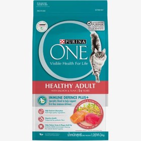 تصویر غذای خشک گربه PURINA ONE Healthy Adult با ماهی سالمون و تن 