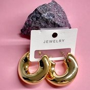 تصویر گوشواره آفرودیت مدل حلزونی دفرمه گلد بزرگ Aphrodite earrings snail model big gold