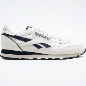 تصویر کفش مردانه ریباک مدل Reebok Classic Leather 1983 Vintage Chalk Vector Navy Alabaster GX6123 