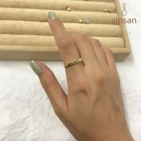 تصویر انگشتر ظریف نگین رنگی کد 002351 