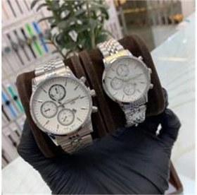 تصویر ست ساعت سیتیزن بند استیل نقره ای صفحه سفید - کد 297 