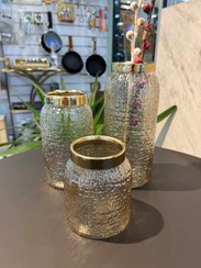 تصویر گلدان سه سایزی مدل زبرا 