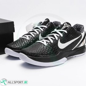 تصویر کفش بسکتبال نایک طرح اصلی Nike Kobe 6 Black White 