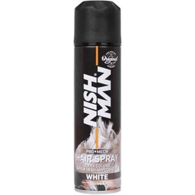 تصویر اسپری رنگ مو نیشمن NishMan Ultra Colors White مناسب انواع مو (سفید) 150 گرم 