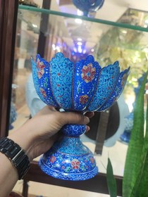 تصویر کاسه پایه دار شکلات خوری میناکاری Enameled chocolate eating bowl