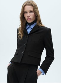 تصویر جاکت بلیزر کراپ با دکمه - مانگو - MANGO - اورجینال- 849323207 