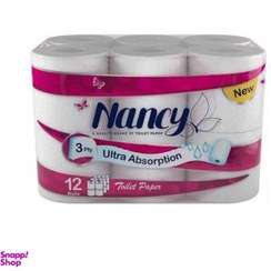 تصویر دستمال توالت حجیم شده نانسی (Nancy) بسته 12 عددی 