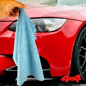 تصویر بسته 5 عددی حوله مایکروفایبر 4x4 آبیMICROFIBER Towel blue 40x40 