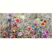 تصویر نقاشی الماسی بزرگسال شکوفه‌های رنگی – سایز 40*70 (تمام‌نگین) 