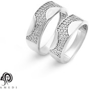 تصویر انگشتر نقره ست زنانه و مردانه مدل RI B10 