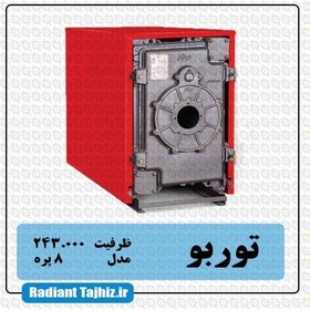 تصویر دیگ چدنی شوفاژکار مدل توربو 8 پره chauffagekar turbo 8